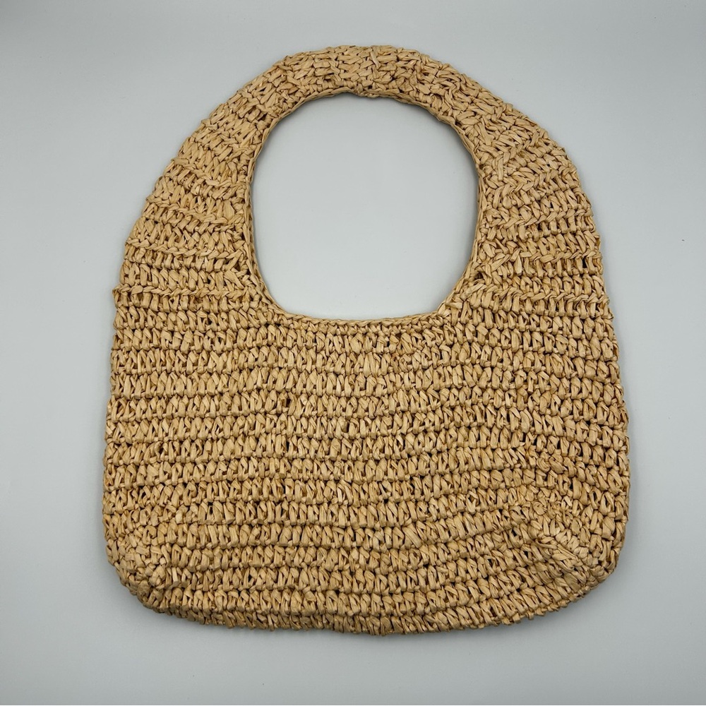 Universal Threads Straw Raffia Woven Shoulder Hob… - image 2